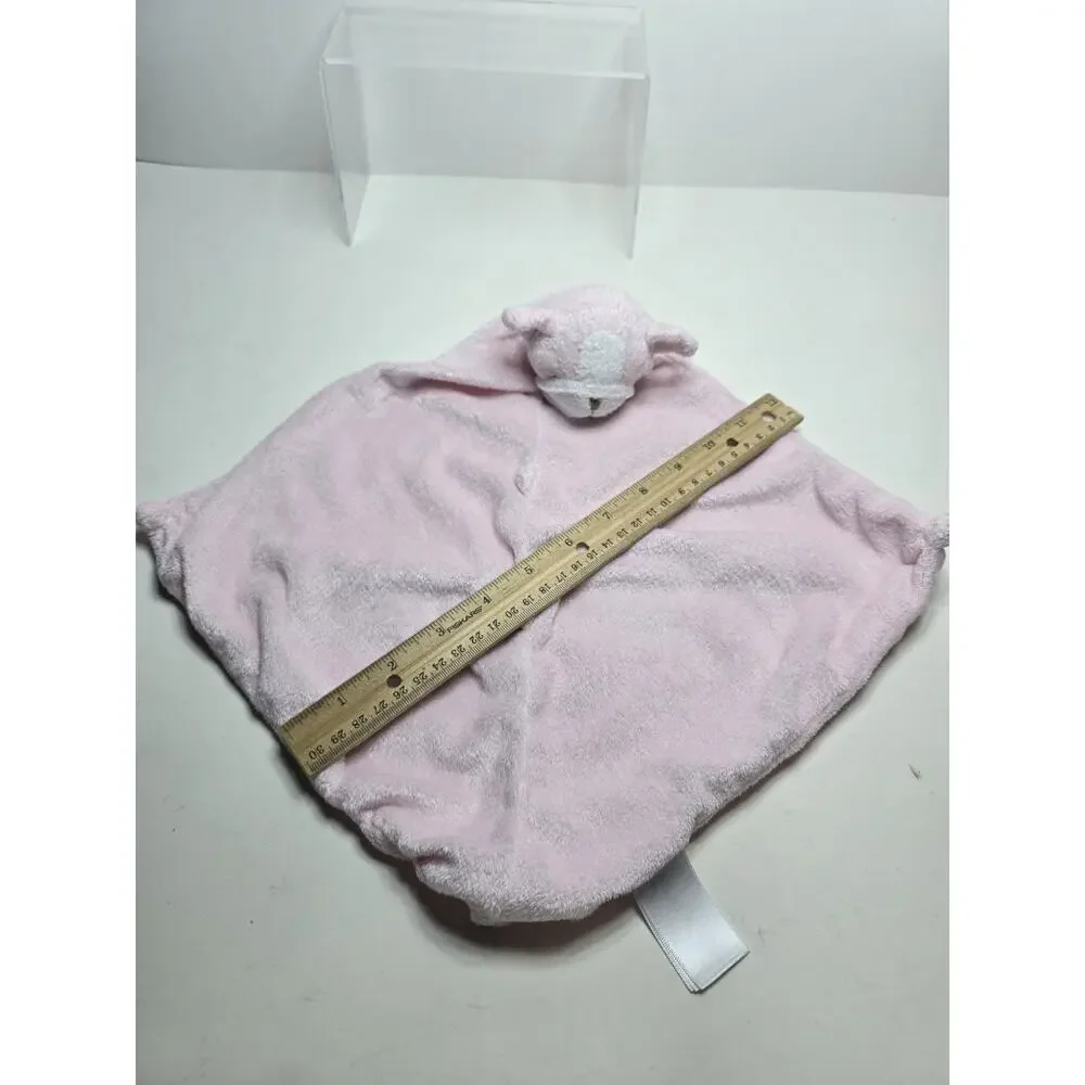 Angel Dear Bulldog Puppy Dog Pink Lovey Baby Security Blanket Plush Knot Corners